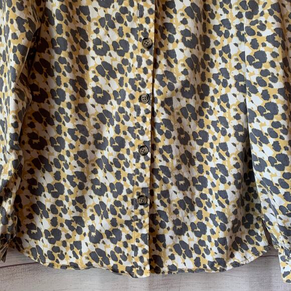 Cabi Providence Shirt Jacket Yellow Gray Leopard Print Safari Shacket Size M - Picture 4 of 16